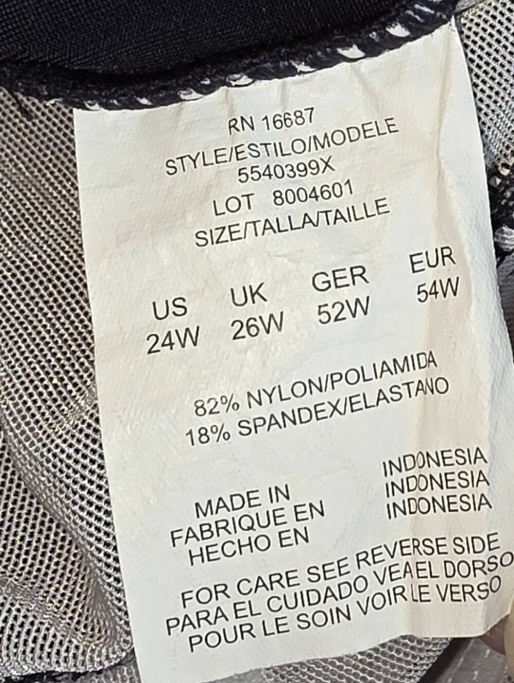 Swim Solutions Spotted Leaves Empire Waist Tummy Control Swimdress Size 24w - Picture 8 of 11